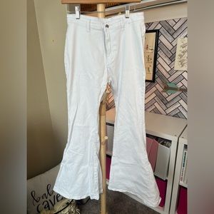 Amazon White Flare Jeans Size 10, Size Large Low-Rise style
